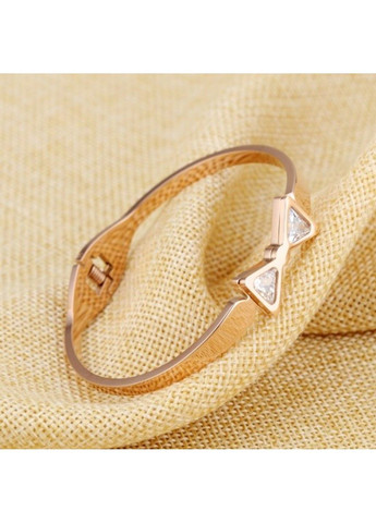 Жіночий браслет бантик з камінцями із медичної сталі 18см BS-062 No Brand (299486498)