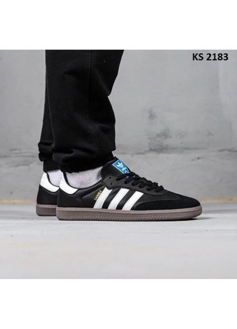 КРОСІВКИ ЖІНОЧІ ADIDAS SAMBA BLACK WHITE АДІДАС САМБА No Brand чорні демісезони (367176315)