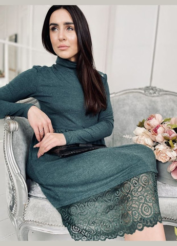 Зеленое повседневный платье женское "ажур" hc (h001-8151-096) No Brand