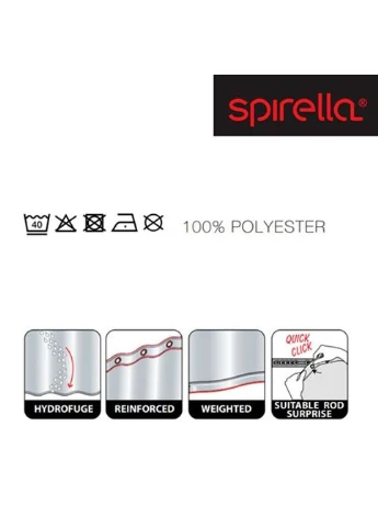 Шторка для ванної та душу Peer 180x200 см, поліестер (10.20618) Spirella (334006734)