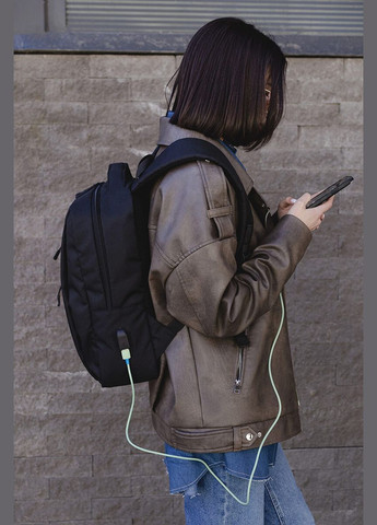 Рюкзак Techno USB Reflective Black Woman Without (292553519)