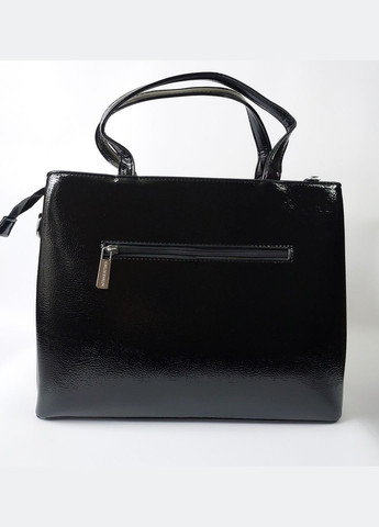 Сумка жіноча А4 ділова на три відділення лакова чорна Karlos Marconi (347640658)