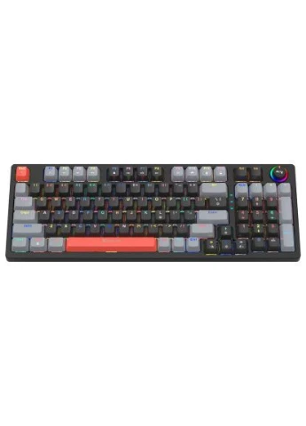 Клавіатура ігрова механічна GK-987 UA 96кл.+регулятор, RGB, USB, чорно-сіра XTRIKE ME (396675952)