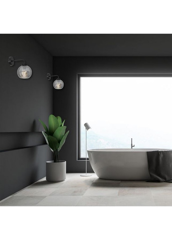 Настенный светильник SOFIA 1xE27, черный/прозрачный, металл/стекло, LIGHTING Milagro (372185120)