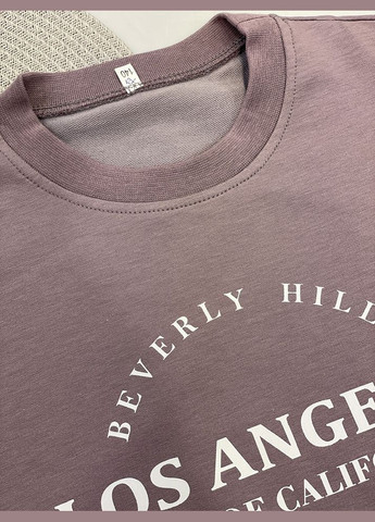 Коричневий демісезонний костюм для дівчинки світшот і брючки No Brand