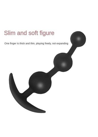 Силіконовий анальний ланцюжок намисто з кільцем пробка для анала затичка чорна No Brand (341309878)