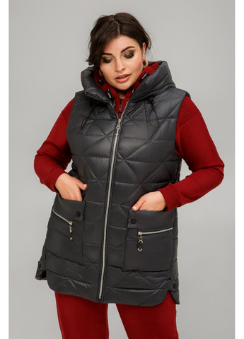 Жилет прямого силуету з капюшоном All Posa (ap101604p) A'll Posa (360920057)