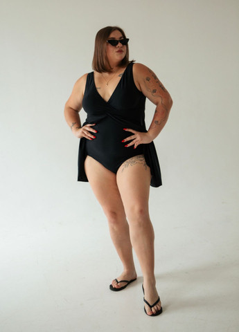 Черный летний купальник платье сплошной купальник-платье, слитный Ods