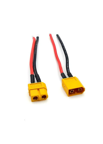 Разъем XT60 отец с кабелем 10 см | Силовой коннектор DC 60A для Li-ion, LiPo, аккумуляторов, ESC и RC моделей Pulse (369733227)