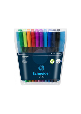 Набір олійних ручок "Vizz" 10 кольорів 0,7 мм в блістері Schneider (280927858)