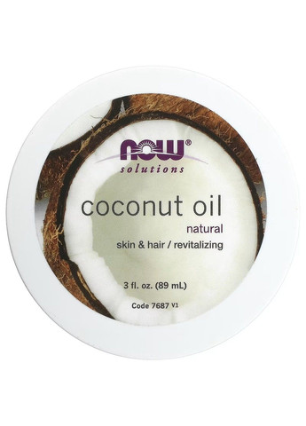 Натуральное кокосовое масло Coconut Oil Solutions - 89 мл Now Foods (285813670)