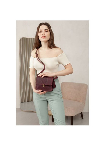 Сумка крос-боді через плече з натуральної шкіри жіноча маленька Бордовий 40155 BlankNote (361970408)
