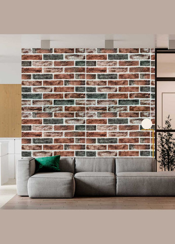 Самоклеюча декоративна 3D панель цегла коричневий клінкер 700x700x5мм (414) 3D Loft (298400594)