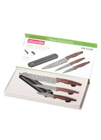 Набор кухонных ножей KM-5148 4 предмета Kamille комбинированные,