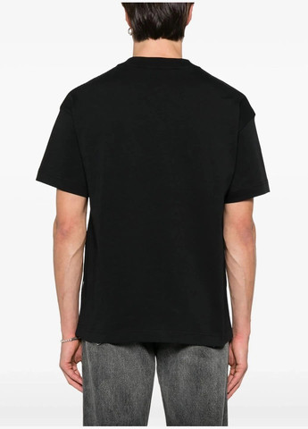 Черная футболка мужская с коротким рукавом Palm Angels Flame Logo T-Shirt Oversise