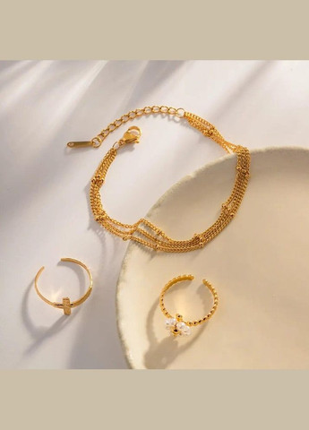 Браслет жіночий 16.5 см 4 мм позолочена нержавіюча сталь Потрійна Симфонія Fashion Jewelry (289717592)