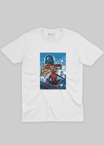 Біла демісезонна футболка для хлопчика з принтом супергероя - людина-павук (ts001-1-whi-006-014-068-b) Modno