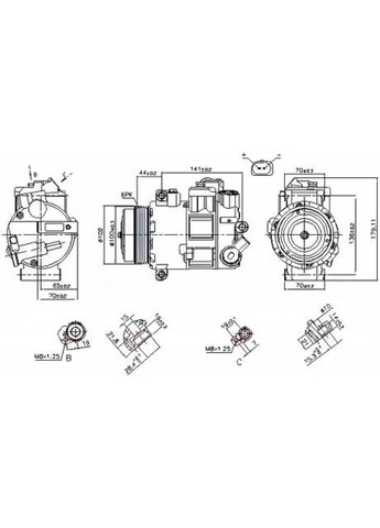Компресор кондиціонера VOLKSWAGEN CRAFTER (2E, 2F) (06-) 2.0 TDI 890412 Nissens (366177193)