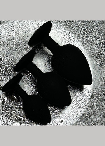 Набор из трех силиконовых анальных пробок с кристаллом красный S, M, L анальные игрушки No Brand (341309827)