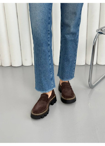 No Brand Лоферы натуральная замша лоферы коричневый з, — (349835175)