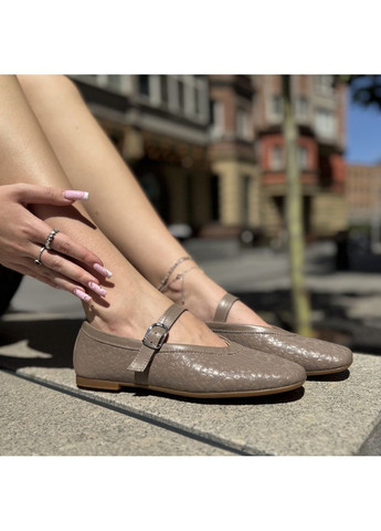 Женские балетки женские кожаные с квадратным носочком. цвет визон. 39 размер Vasha para | комбинированные (353828508)