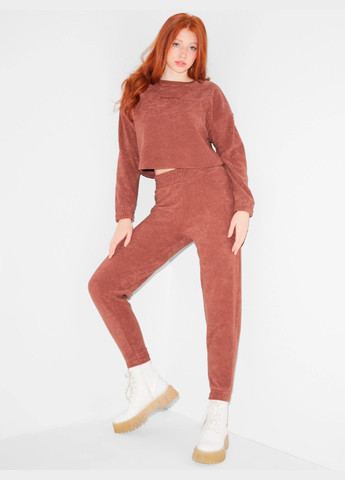 Коричневый свитшот с вышивкой C&A однотонный (306453198)