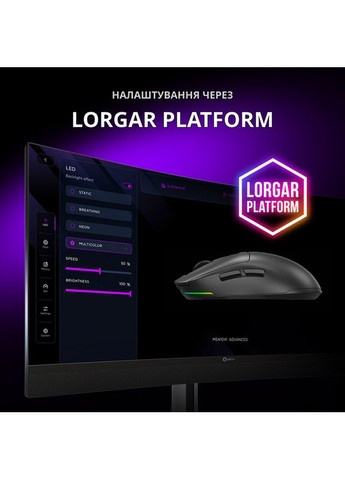 Мышь MSA10W Wireless Gaming Black (LRG-MSA10W-BK) LORGAR (324690732)