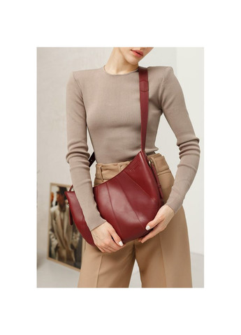 Кожаная женская сумка Круассан Krast бордовая (A-026596) BlankNote сумка бохо (327874065)