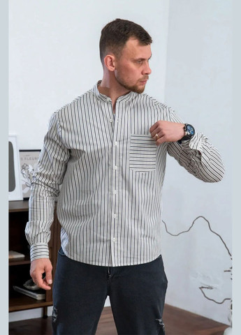 Черная рубашка в полоску Teamv