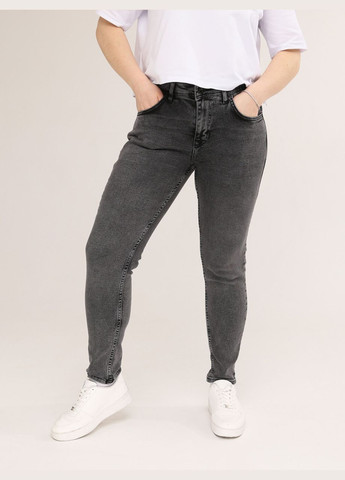 Джинси жіночі сірі варені слим великий розмір середня посадка Slim JEANSclub - (293057418)