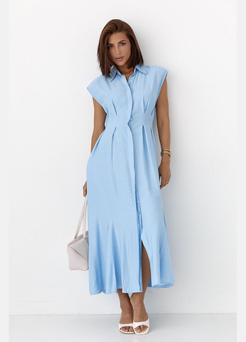 Блакитна сукня-поло з клинами Lurex