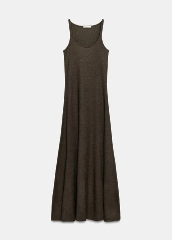 Оливковое (хаки) платье Zara однотонное