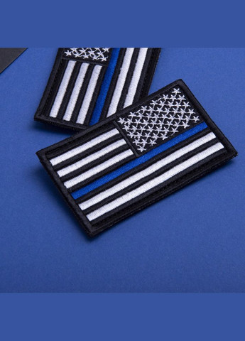 Набір шевронів 2 шт з липучкою Прапор Поліції США 5х8 см відзеркалений патч нашивка шеврон Поліція Америки IDEIA (306458944)