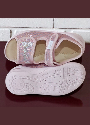 Текстильні тапочки для дівчинки відкриті ортопедичні капчики на липучках Валді Waldi (342098020)