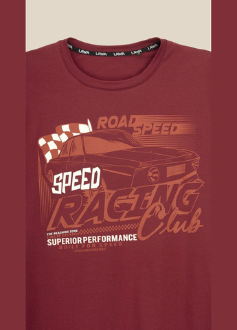 Бордова футболка з принтом road speed чоловіча p-mb02340 shop (2000999182594) LAWA