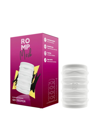 Мягкий мастурбатор Mosh Transparent, двусторонний, сквозной, для пар и минета Romp (366876374)