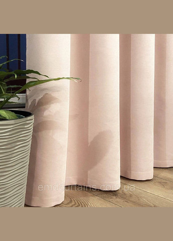 Штора на серых люверсах 1 шт 385х250 см микровелюр Розово-пудровый No Brand (337358052)