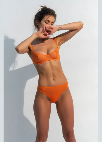 Помаранчевий балконет бюстгальтер з мікросітки Nokaya з кісточками