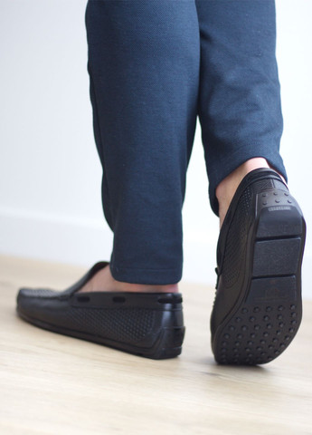 Черные мокасины мужские из натуральной толстой кожи Zlett