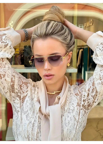 Очки солнцезащитные унисекс квадратные Jaguar безободковые градиент черные No Brand (362135828)