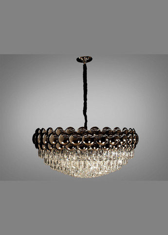 Сучасна кришталева люстра 19 ламп Е14 чорний хром 80x90 см Diasha (301347177)