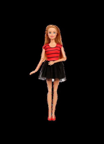 Лялька у повсякденному одязі, шарнірна (8406), червона блуза та чорна спідниця Defa (293484366)