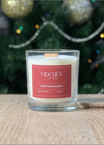Соєва аромасвічка Chriistmas Hearth / Різдвяне вогнище, 200 мл VIDCHUY свічка у склянці (314838644)