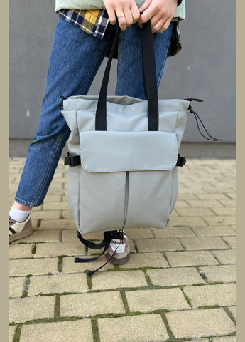 Сумка рюкзак жіноча сірий колір молодіжна шопер No Brand (294057619)
