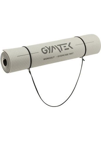 Коврик (мат) для фитнеса и йоги Premium TPE 0,6см серо-черный Gymtek (361952218)