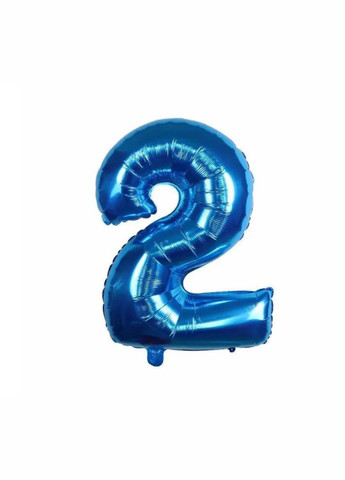 Кулька цифра 2 фольгована 32 дюйма блакитний Jannet кулька (333682316)