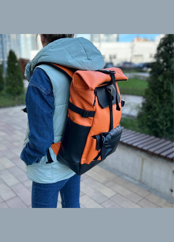 Помаранчевий рюкзак Роллтоп місткий повсякденний для подорожей Travel Roll 2.0 No Brand (290253830)