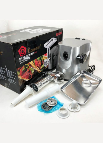 Професійна м'ясорубка MS-2021S із нержавіючої сталі 3000 Вт, м'ясорубка електрична метал Domotec (364666071)