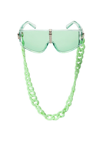 Сонцезахисні окуляри маска з ланцюжком Mask зелені No Brand (292632154)