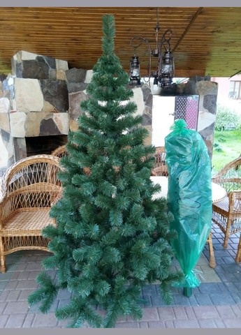 Елка ель искусственная зеленая стандартная "Карпатская", на Новый год, с подставкой, 220 см Xatynka (276070431)